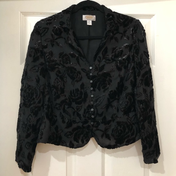 Talbots Tops - Vintage Velvet Rose Blouse / Jacket